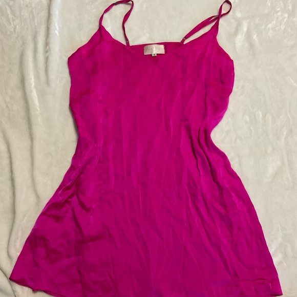 Salua Emma Silk Bright Pink Chemise - Picture 1 of 8
